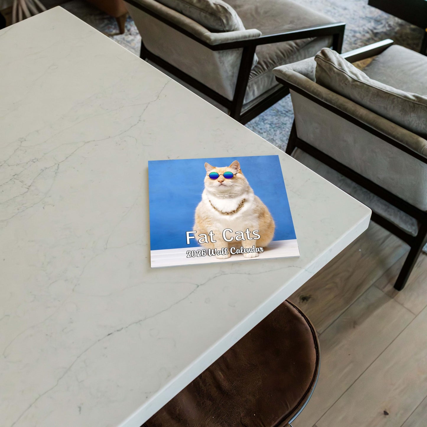 2026 Fat Cats Monthly Wall Calendar | 12" x 24" | Funny Cats Gag Gift or White Elephant Gift Calendar 2025-2026