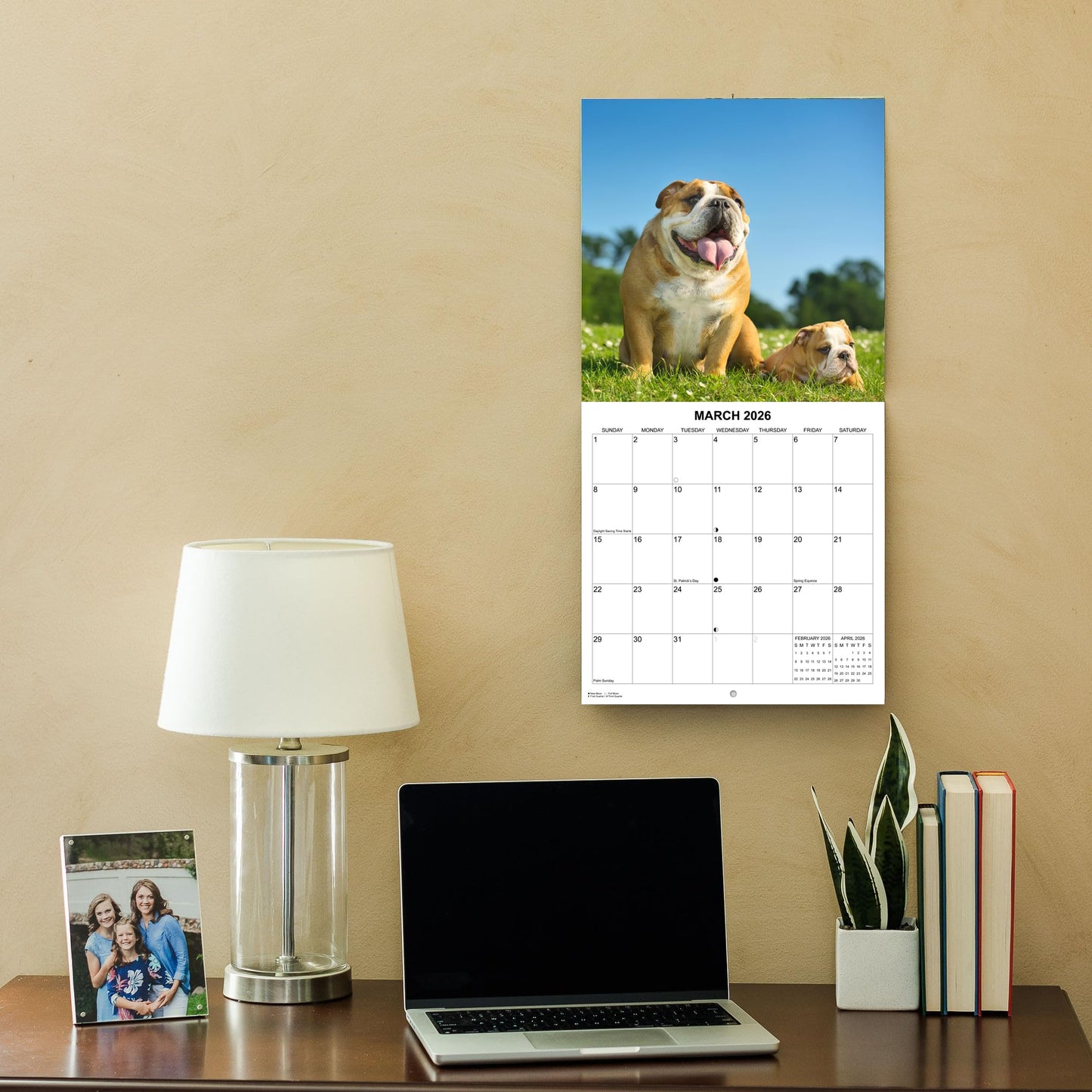 2026 English Bulldogs Monthly Wall Calendar | 12" x 24" | Dog Calendar September 2025 - December 2026