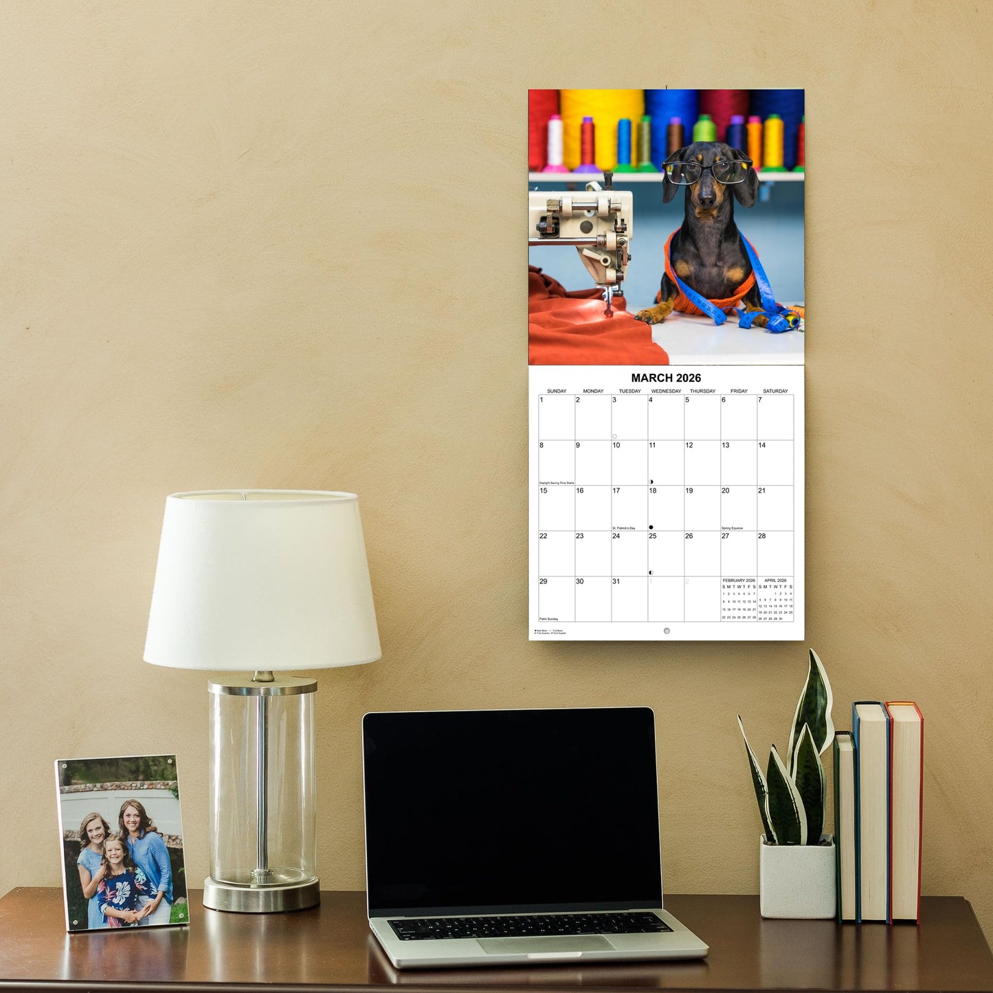 2026 Dachshunds at Work Monthly Wall Calendar | 12" x 24" | Funny Wiener Dog Calendar September 2025- December 2026