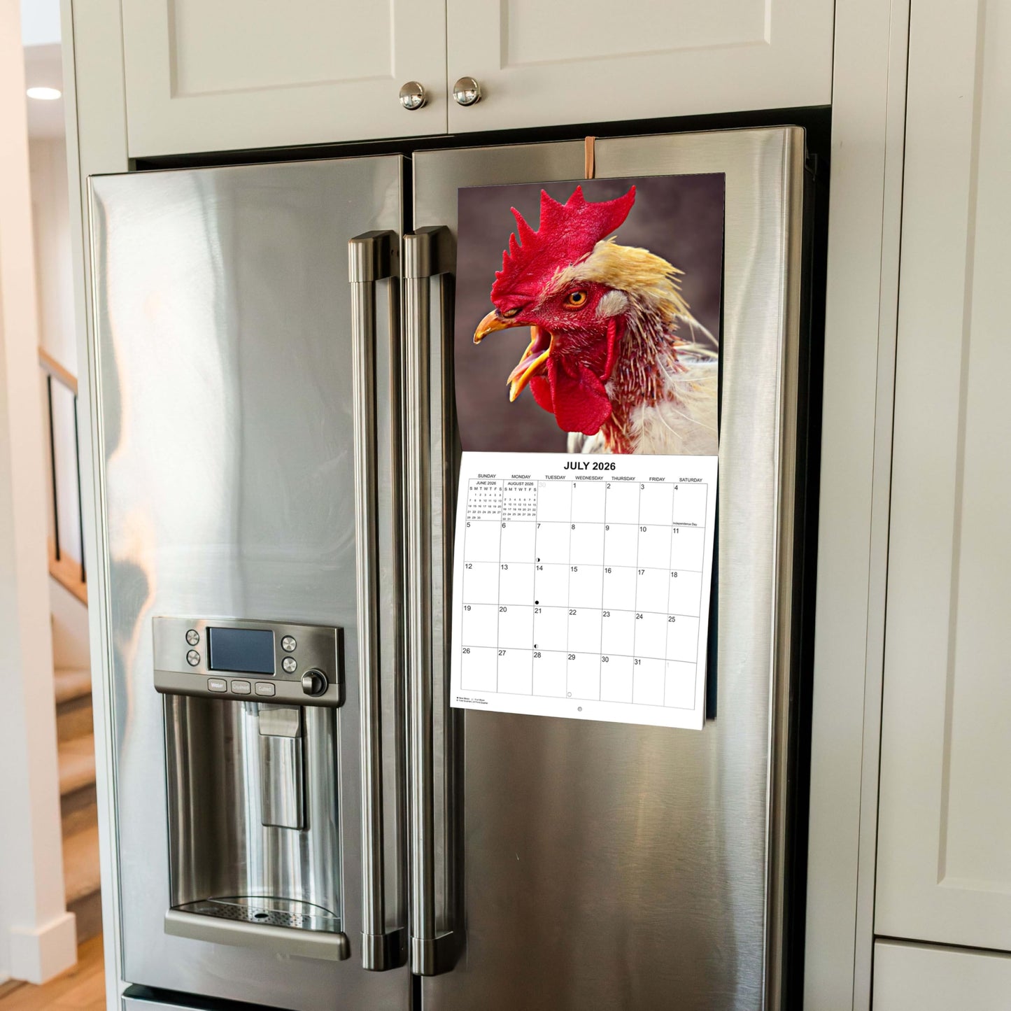 2026 Cocks Calendar - Roosters 2026 | 12" x 24" | Thick Sturdy Paper | White Elephant Gift or Gag Gift