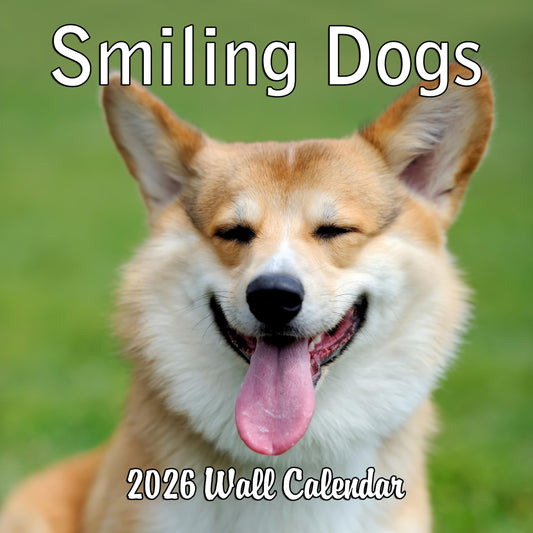 2026 Smiling Dogs Monthly Wall Calendar | 12" x 24" | Funny Dogs Calendar September 2025 - December 2026