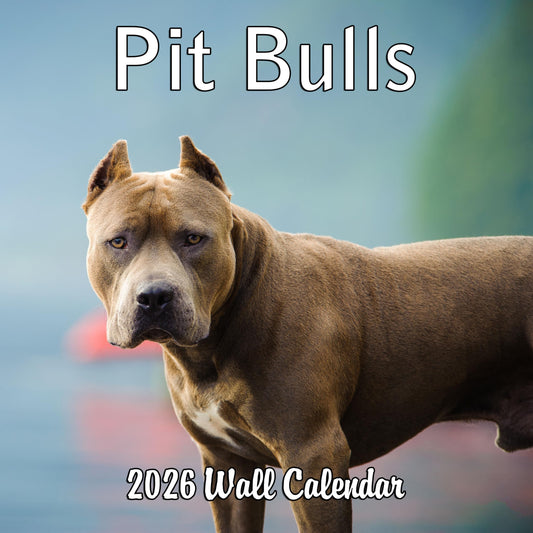 2026 Pit Bulls Monthly Hangable Wall Calendar | 12" x 24" | September 2025 - December 2026 Dog Calendar