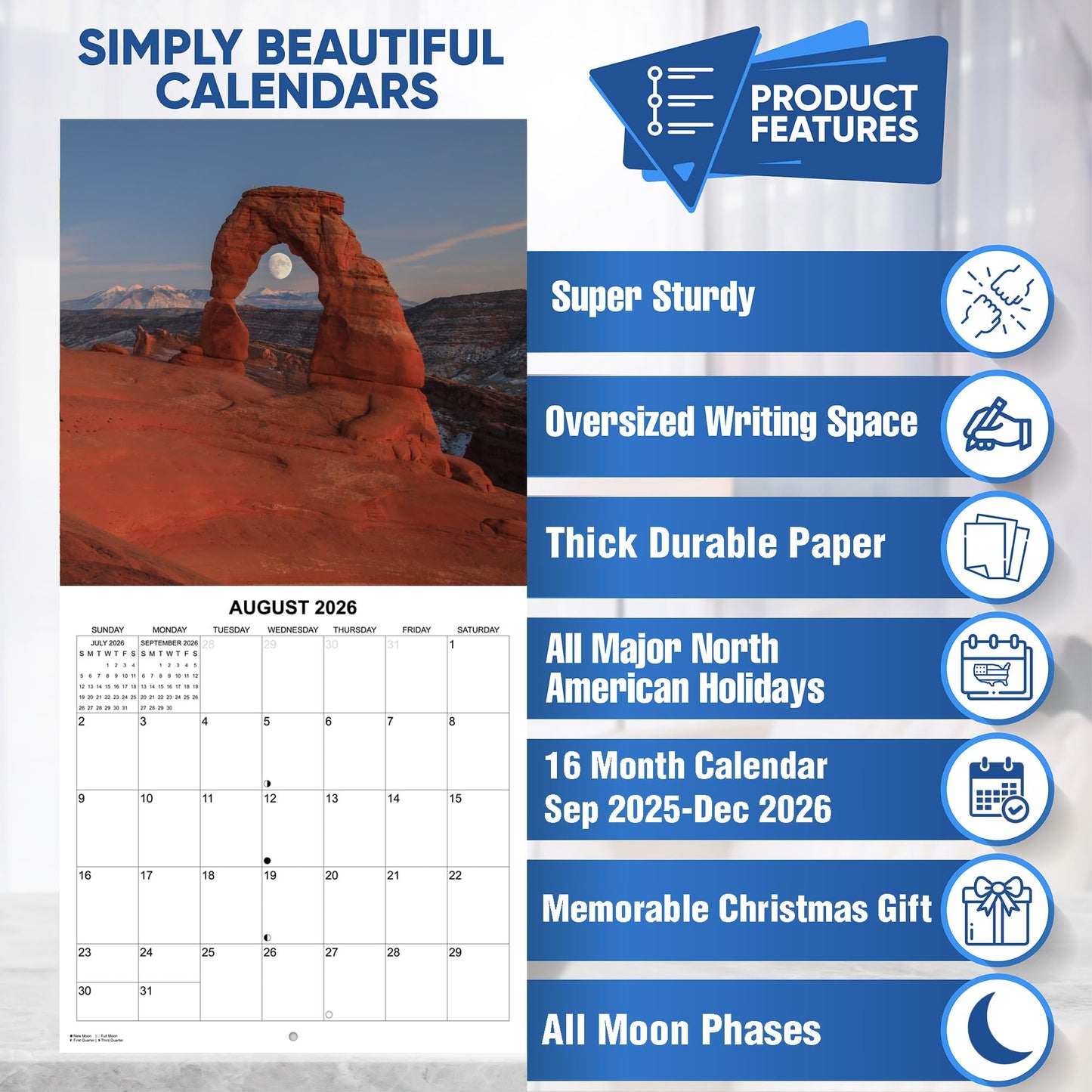 2026 Bible Verses: Thou Art the Christ Monthly Wall Calendar - Bible Quotes focused on the Savior Jesus Christ Paired with Beautiful Images of Landscapes | 12" x 24" | Christian Calendar 2025-2026