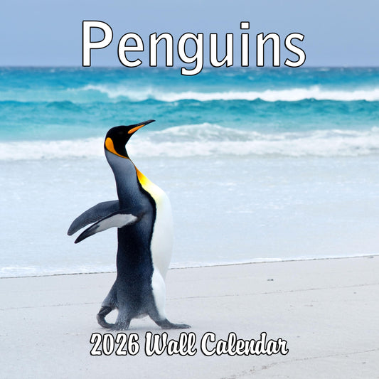 2026 Penguins Monthly Wall Calendar | 12" x 24" | Animals Calendar 2025-2026