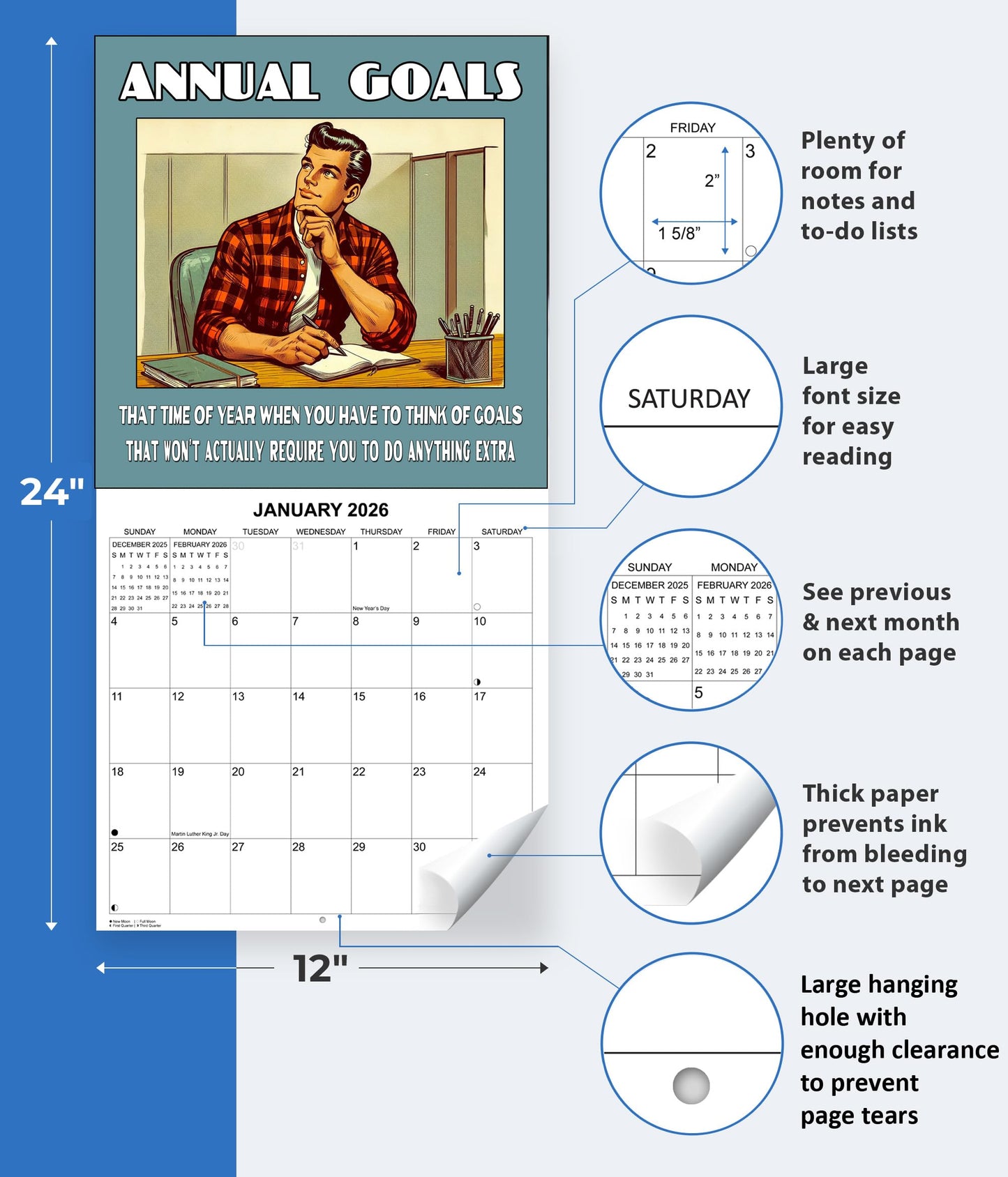 2026 Disgruntled Employee's Guide to the Daily Grind Demotivational Wall Calendar 2025-2026