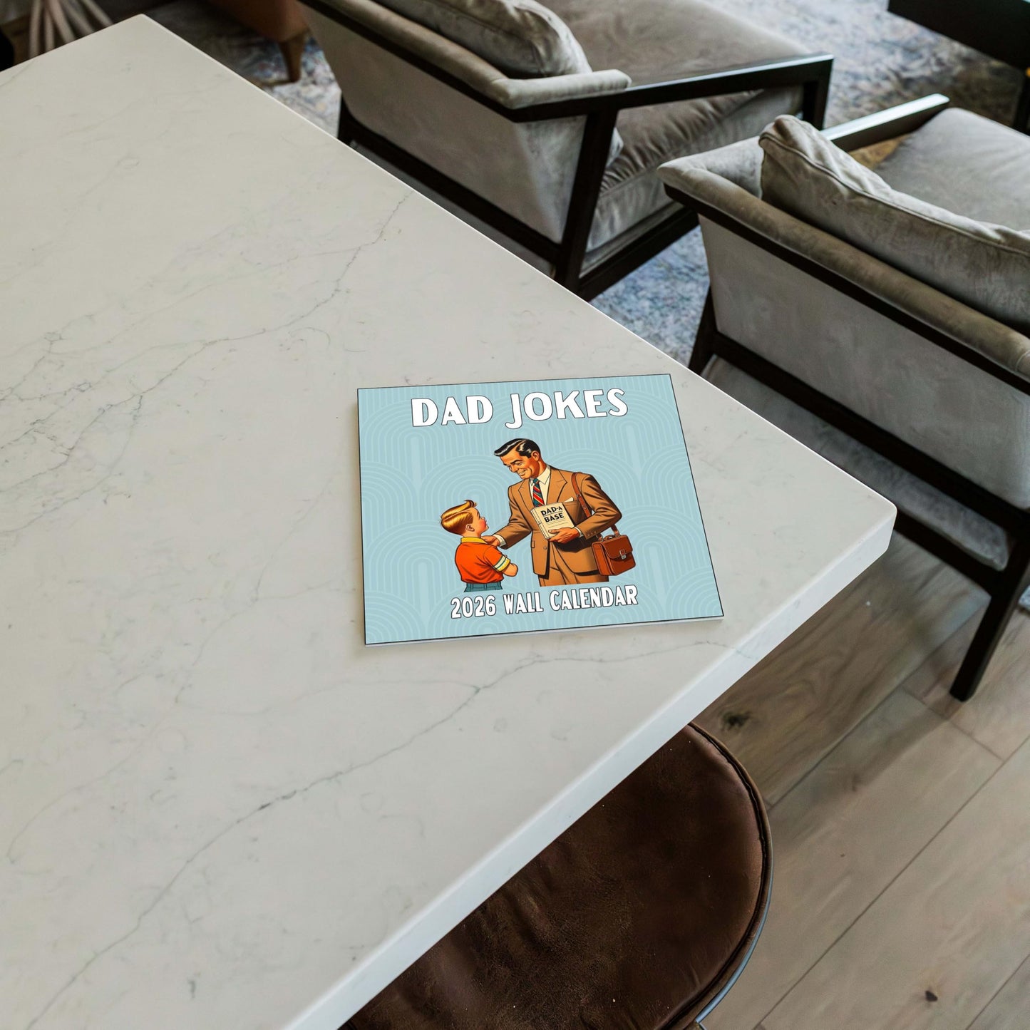 2026 Dad Jokes Monthly Wall Calendar | 12" x 24" | White Elephant or Gag Gift Funny Calendar 2025-2026