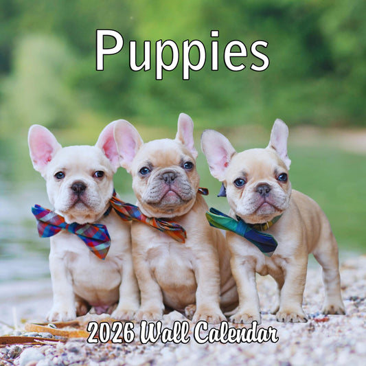 2026 Puppies Monthly Wall Calendar | 12" x 24" | Puppy Dog Calendar September 2025- December 2026