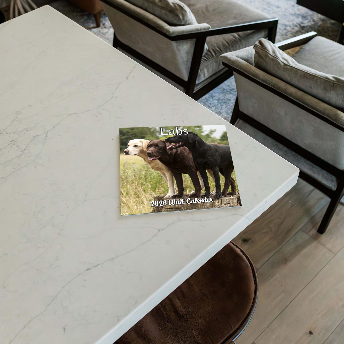 2026 Labs Monthly Wall Calendar | 12" x 24" | Labrador Retriever Dogs Calendar September 2025- December 2026