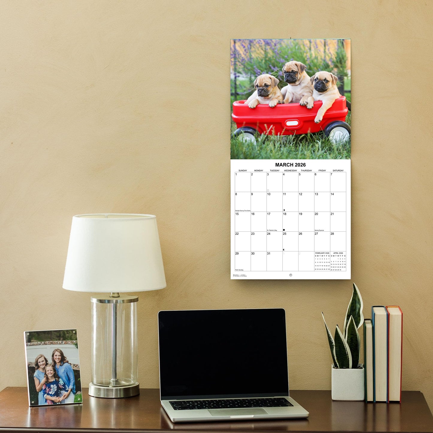 2026 Pugs Monthly Wall Calendar | 12" x 24" | Dog Calendar 2025-2026