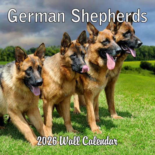 2026 German Shepherds Monthly Wall Calendar | 12" x 24" | Dog Calendar September 2025 - December 2026