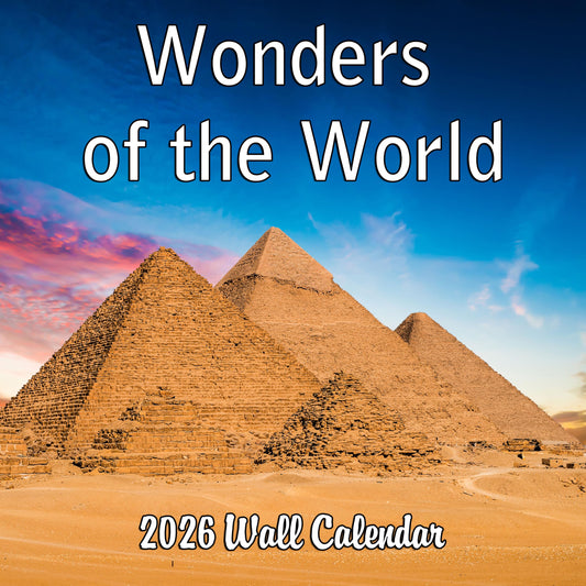 2026 Wonders of the World Monthly Wall Calendar | 12" x 24" | Travel Calendar 2025-2026