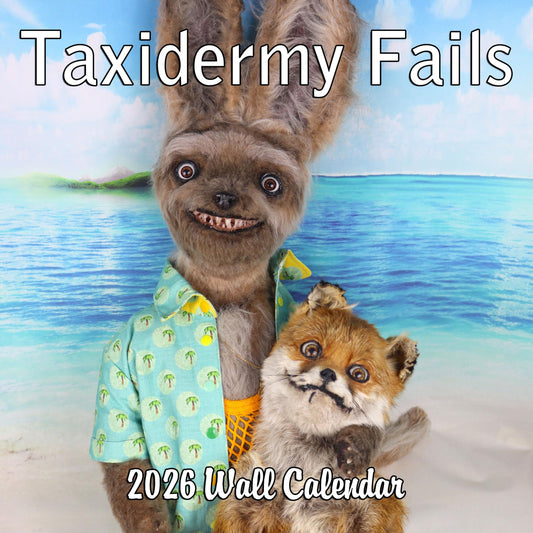 2026 Taxidermy Fails Monthly Wall Calendar - Funny Gag Gift | 12" x 24" | Bad Taxidermy Prank Gift Calendar 2025-2026
