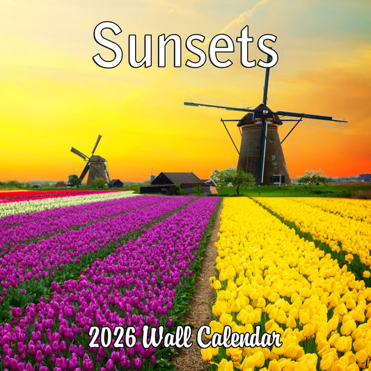 2026 Sunsets Monthly Wall Calendar | 12" x 24" | Travel Calendar 2025-2026