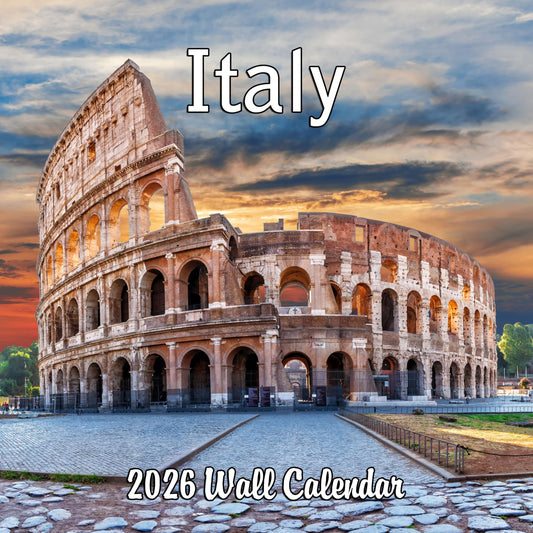 2026 Italy Monthly Wall Calendar | 12" x 24" | Travel Calendar 2025-2026