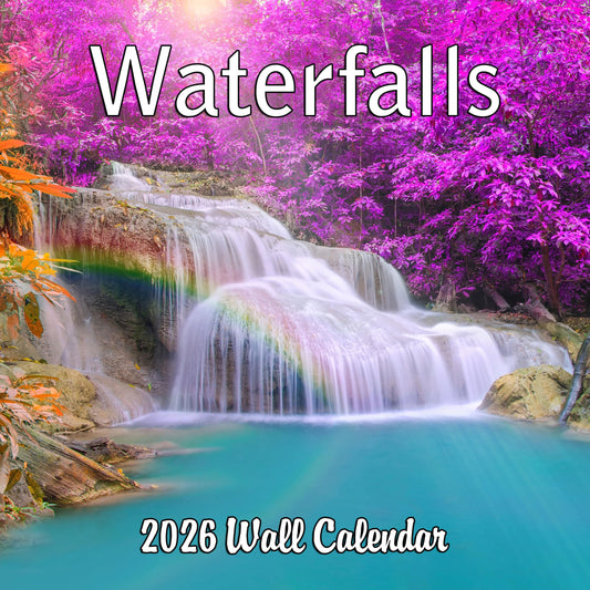2026 Waterfalls Monthly Wall Calendar | 12" x 24" | Travel Calendar 2025-2026