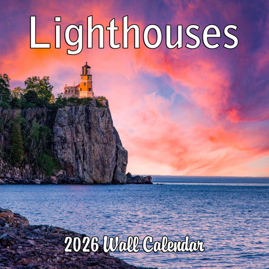 2026 Lighthouses Monthly Wall Calendar | 12" x 24" | Travel Calendar 2025-2026
