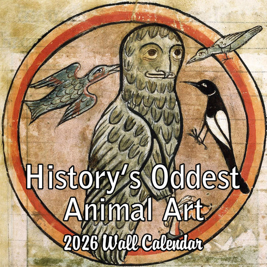 2026 History's Oddest Animal Art Monthly Wall Calendar | 12" x 24" | White Elephant or Gag Gift Funny Calendar 2025-2026