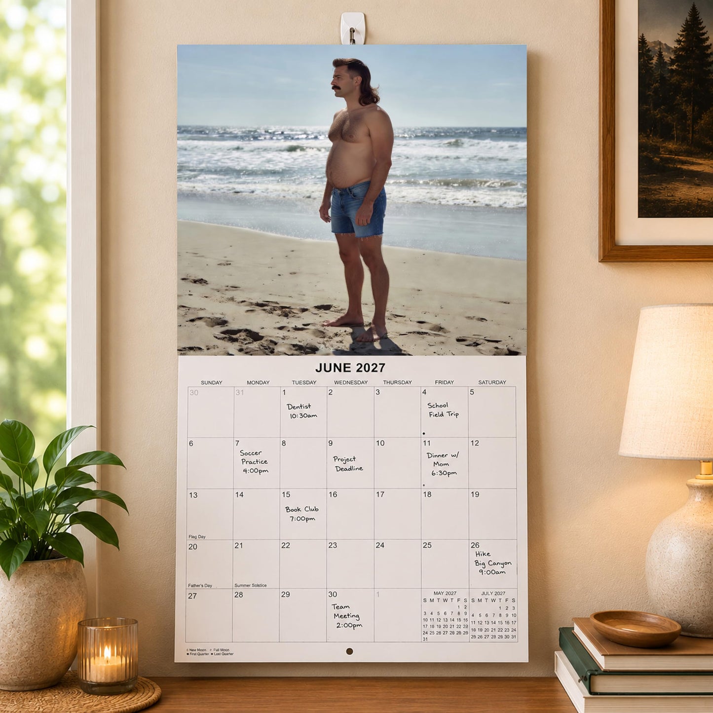 2027 Men in Jorts White Elephant Monthly Wall Calendar - Funny Gag Gift | Prank Gift Calendar 2026-2027