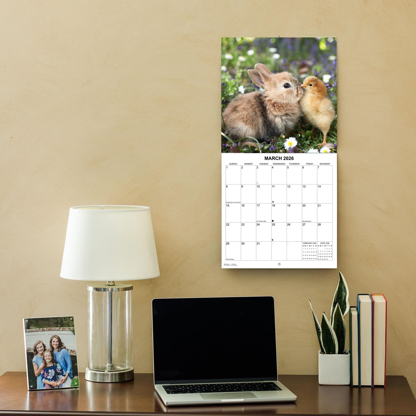 2026 Bunnies Monthly Wall Calendar - | 12" x 24" | Cute Animals Calendar 2025-2026