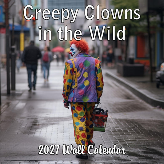 2027 Creepy Clowns in the Wild Wall Calendar - Funny Gag Gift | Creepy Clowns Doing Everday Things Gift Calendar 2026-2027