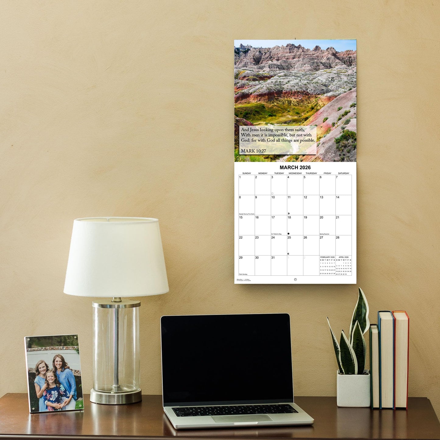 2026 Bible Verses: Thou Art the Christ Monthly Wall Calendar - Bible Quotes focused on the Savior Jesus Christ Paired with Beautiful Images of Landscapes | 12" x 24" | Christian Calendar 2025-2026
