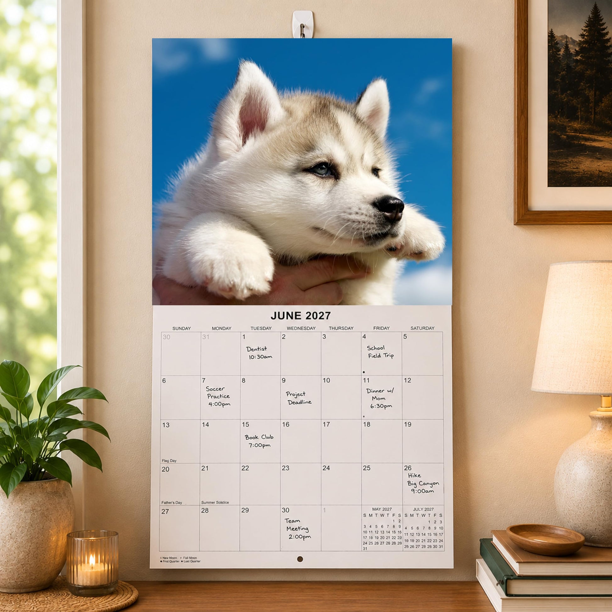 2027 Puppies Monthly Wall Calendar | Cute Dogs Calendar September 2026 - December 2027
