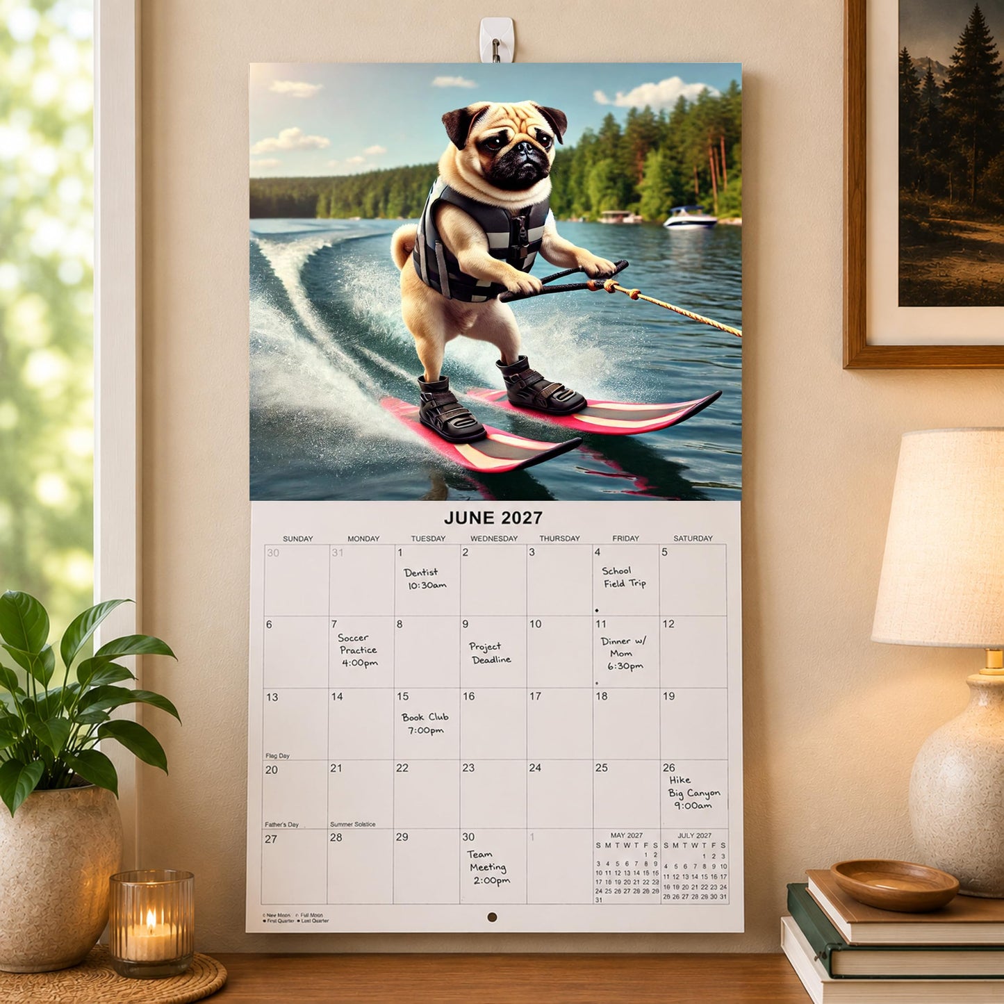 2027 Extreme Sports Dogs Edition Monthly Wall Calendar | Funny Dog Calendar September 2026 - December 2027