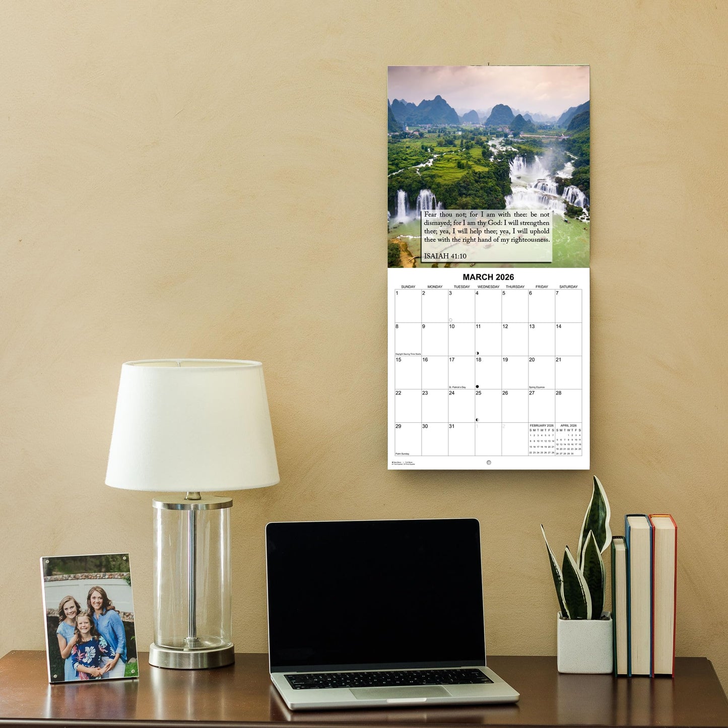 2026 Fear Not Bible Verses Monthly Wall Calendar | 12" x 24" | Religious Calendar 2025-2026