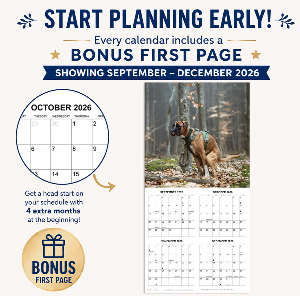 2027 Dumping Dogs in Scenic Spots Monthly Wall Calendar - Pooping Dogs Calendar | Prank Gift White Elephant or Gag Gift Calendar 2026-2027