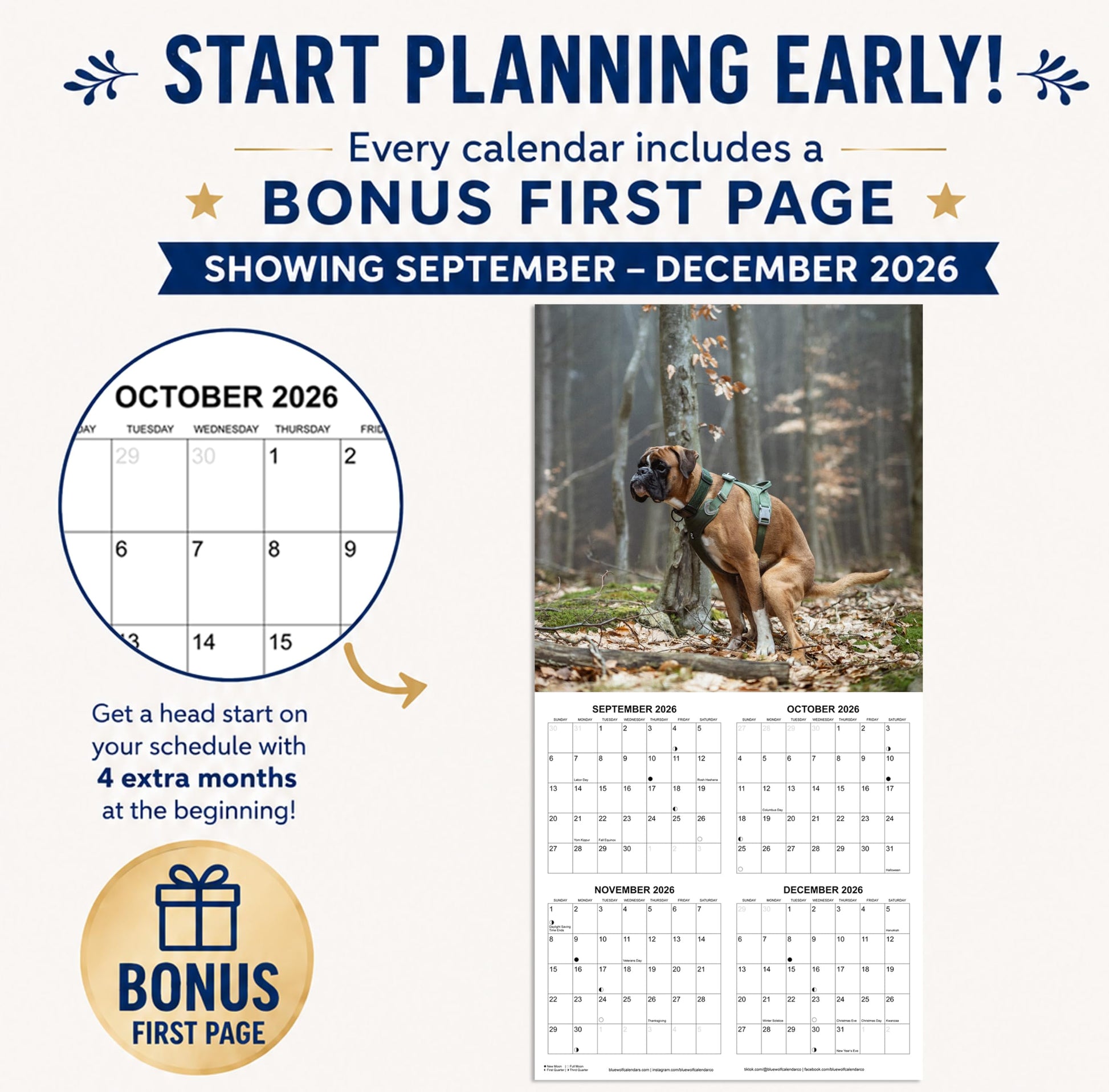 2027 Dumping Dogs in Scenic Spots Monthly Wall Calendar - Pooping Dogs Calendar | Prank Gift White Elephant or Gag Gift Calendar 2026-2027