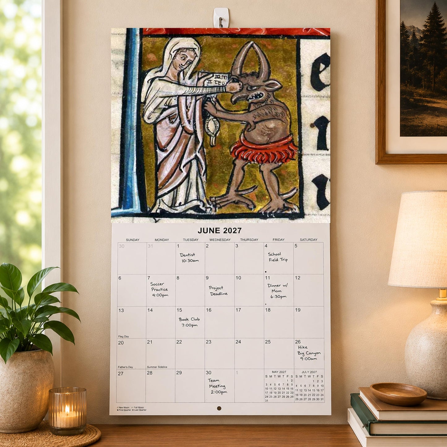 2027 Strange Medieval Monsters White Elephant Monthly Wall Calendar - Funny Gag Gift | Prank Gift Calendar 2026-2027