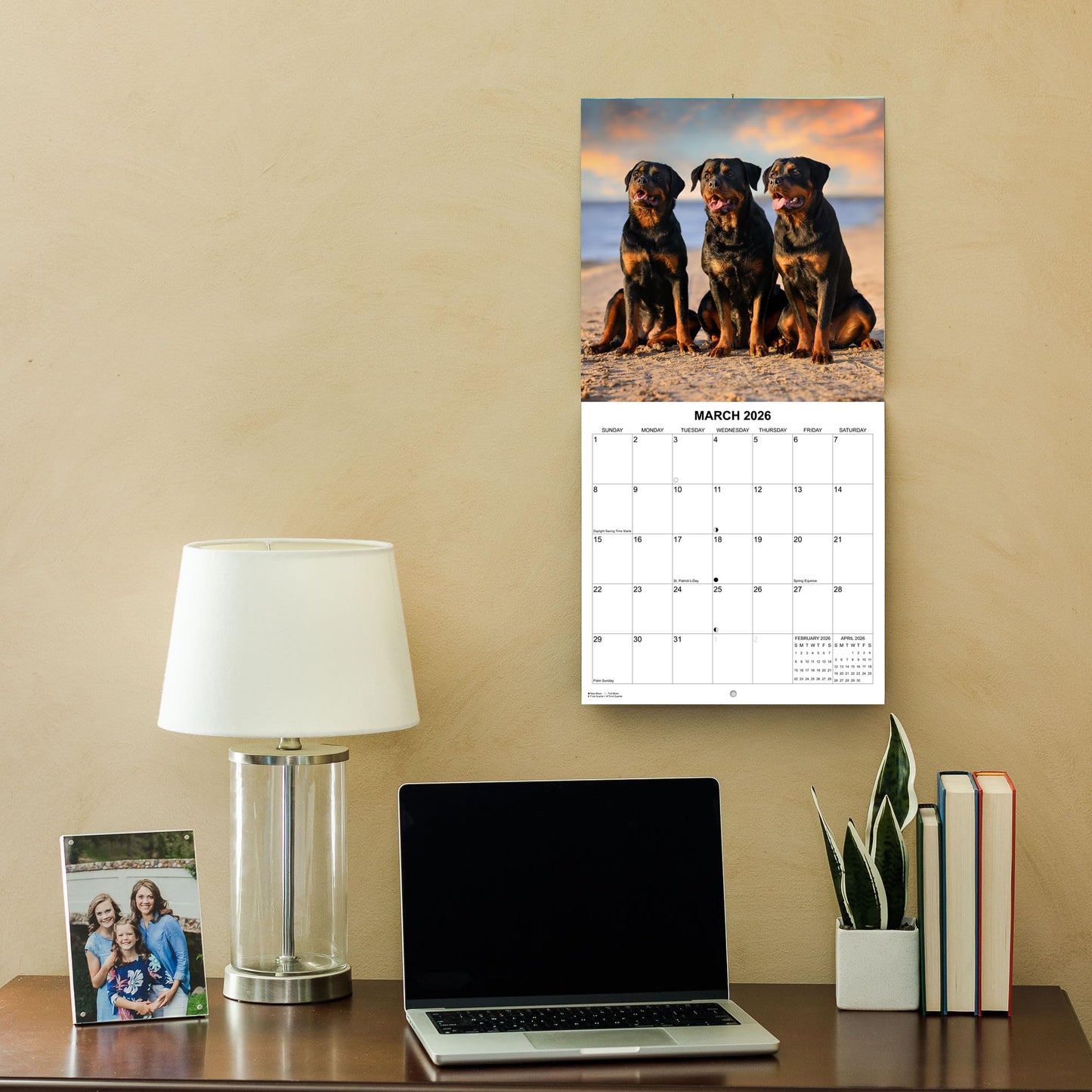 2026 Rottweilers Monthly Wall Calendar | 12" x 24" | Dog Calendar September 2025 - December 2026