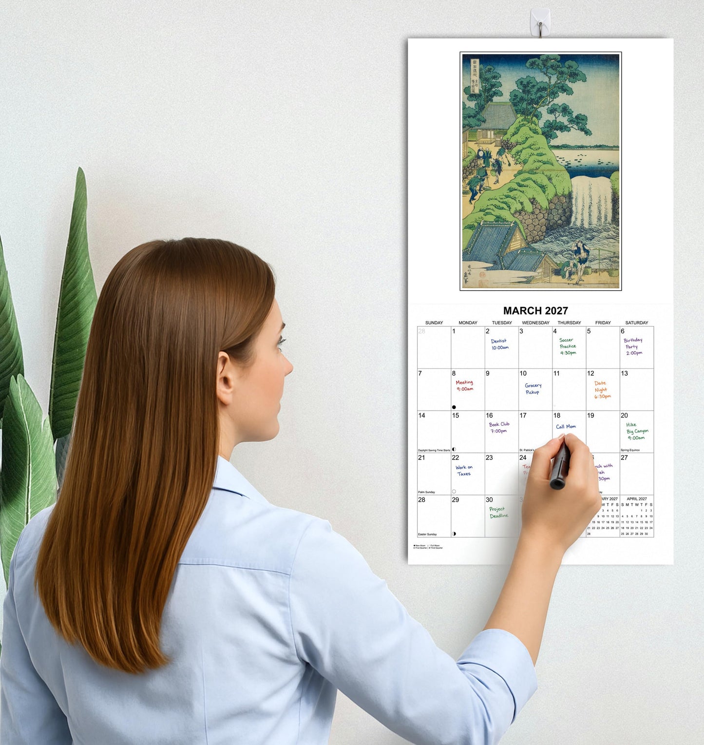 2027 Japanese Woodblock Art Monthly Wall Calendar | Ukiyo-e Style Paintings Calendar 2026-2027