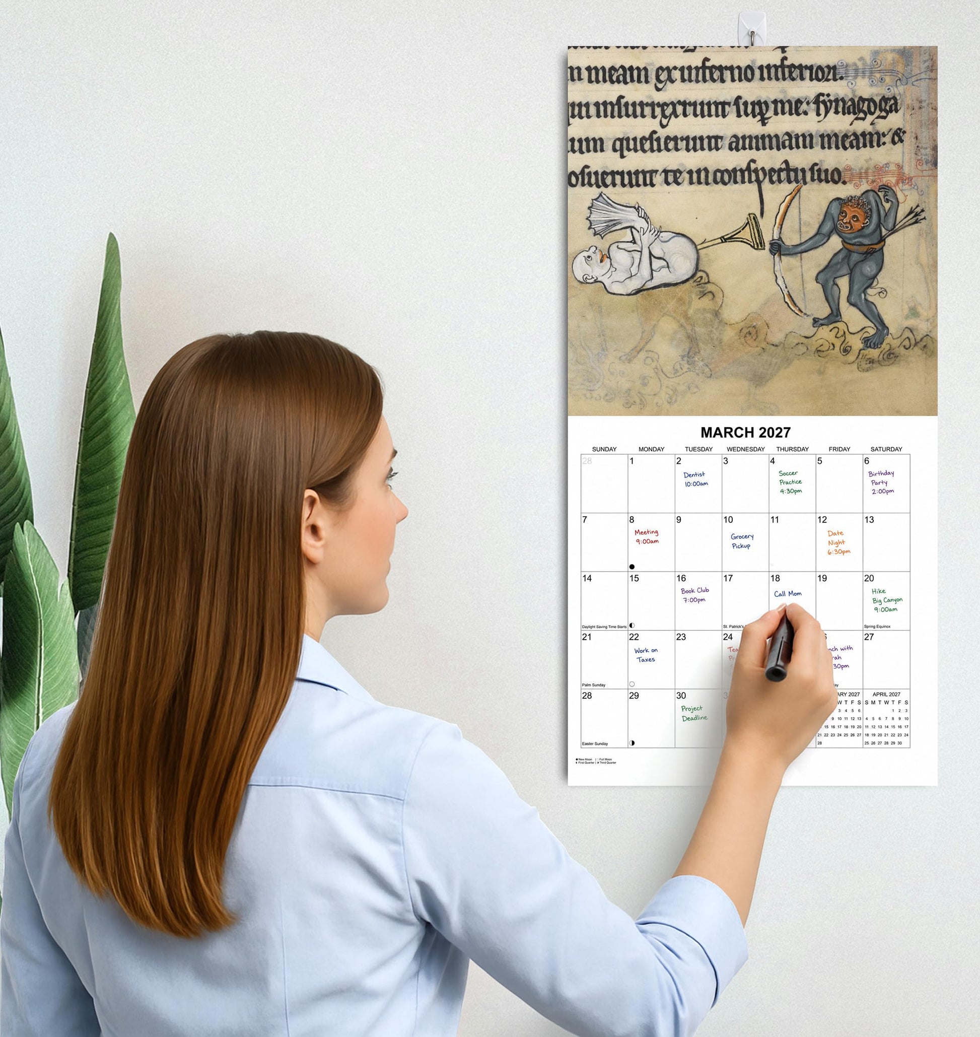 2027 Disturbing Medieval Art White Elephant Monthly Wall Calendar - Funny Gag Gift | Funny Gift Calendar 2026-2027