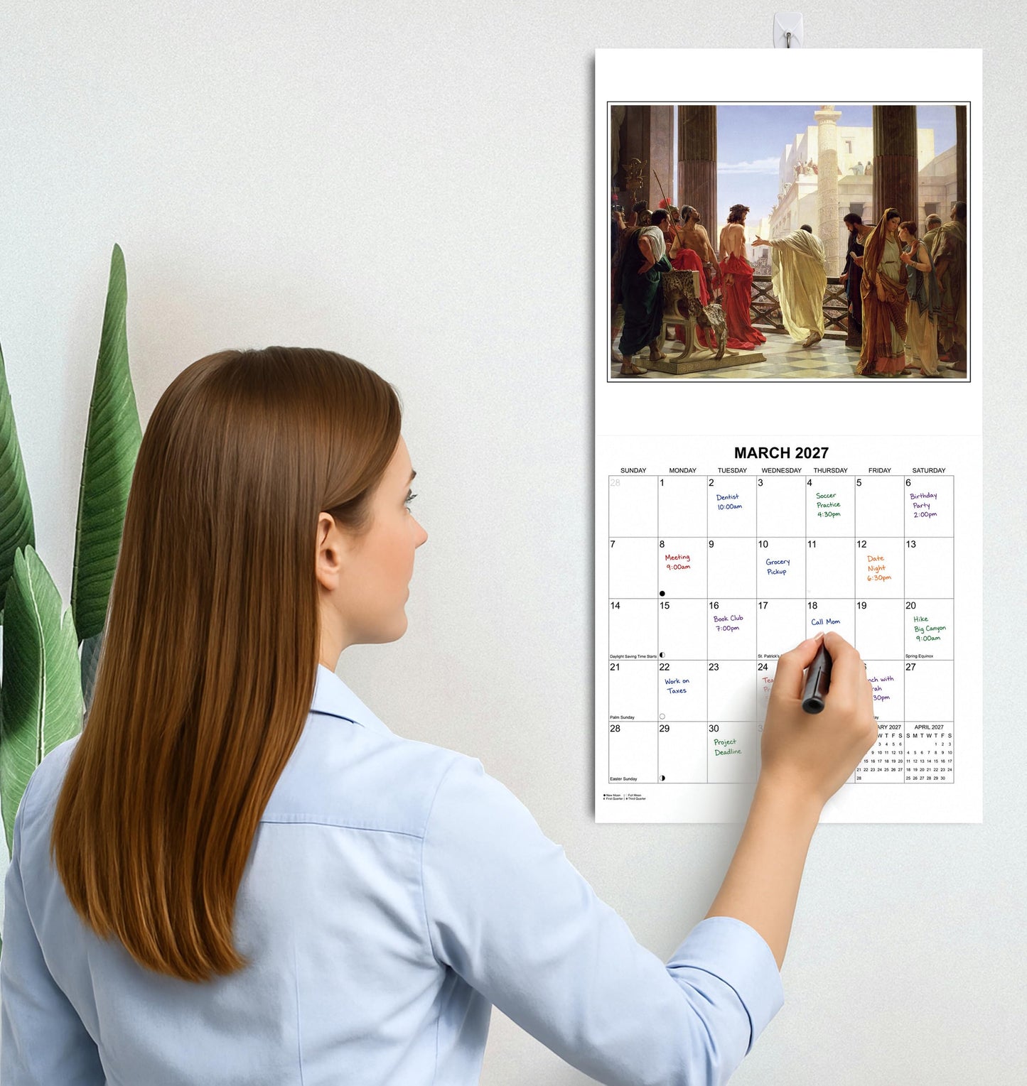 2027 Paintings of Christ Monthly Wall Calendar - Famous Paintings of our Lord and Savior - Bloch, Hoffman, Da Vinci, Raphael, Tissot | Christian Paintings Art Calendar 2026-2027