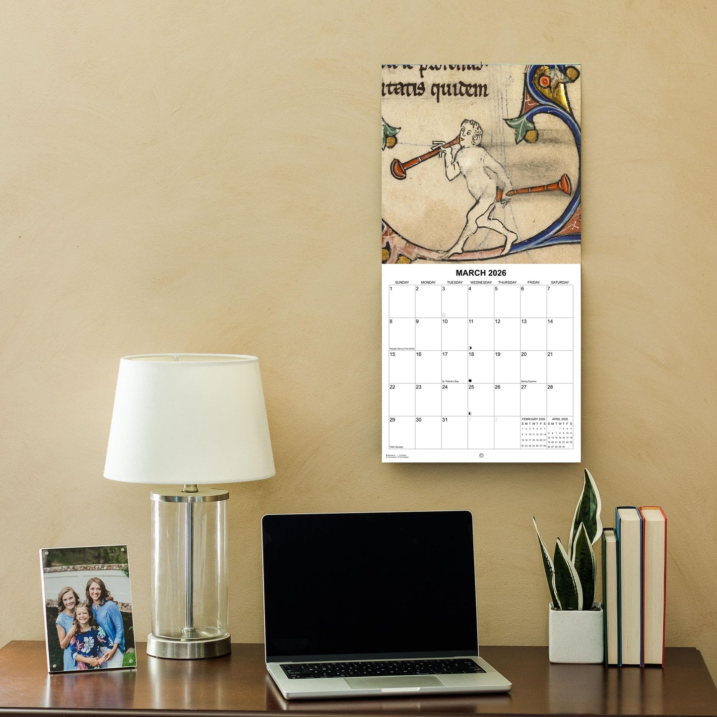2026 Disturbing Medieval Art Monthly Wall Calendar | 12" x 24" | White Elephant or Gag Gift Funny Calendar 2025-2026