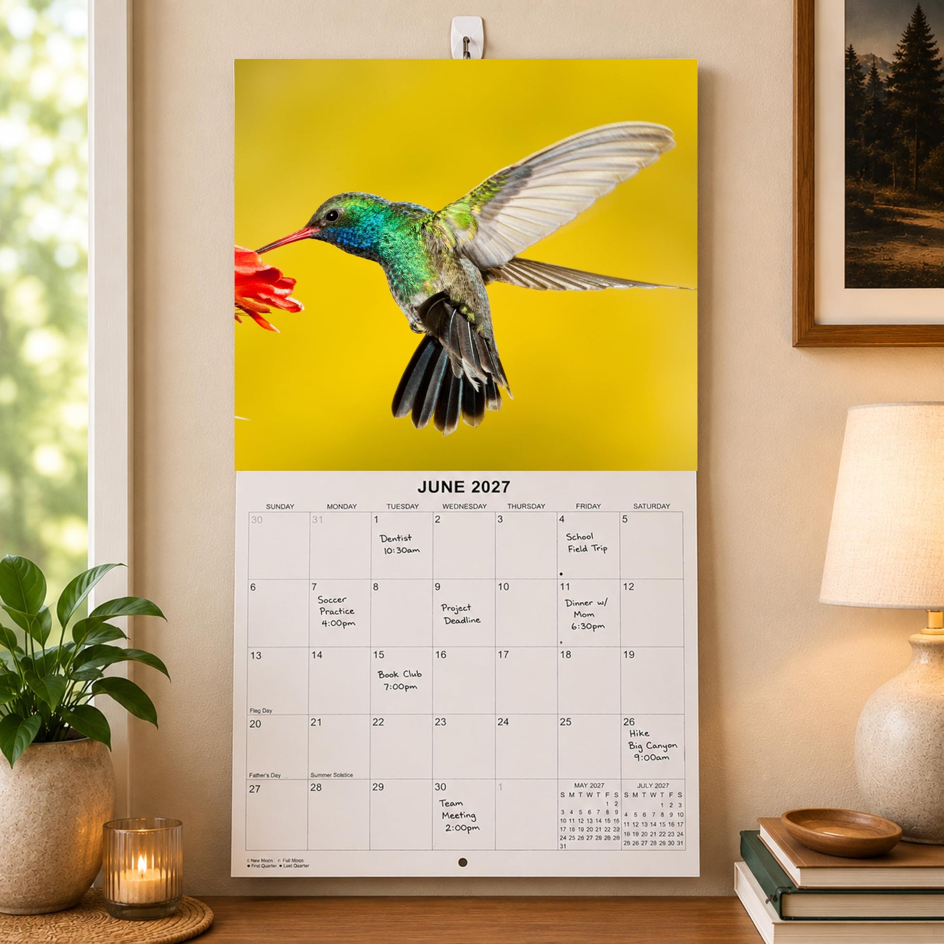 2027 Hummingbirds Monthly Wall Calendar | Animals Calendar 2026-2027