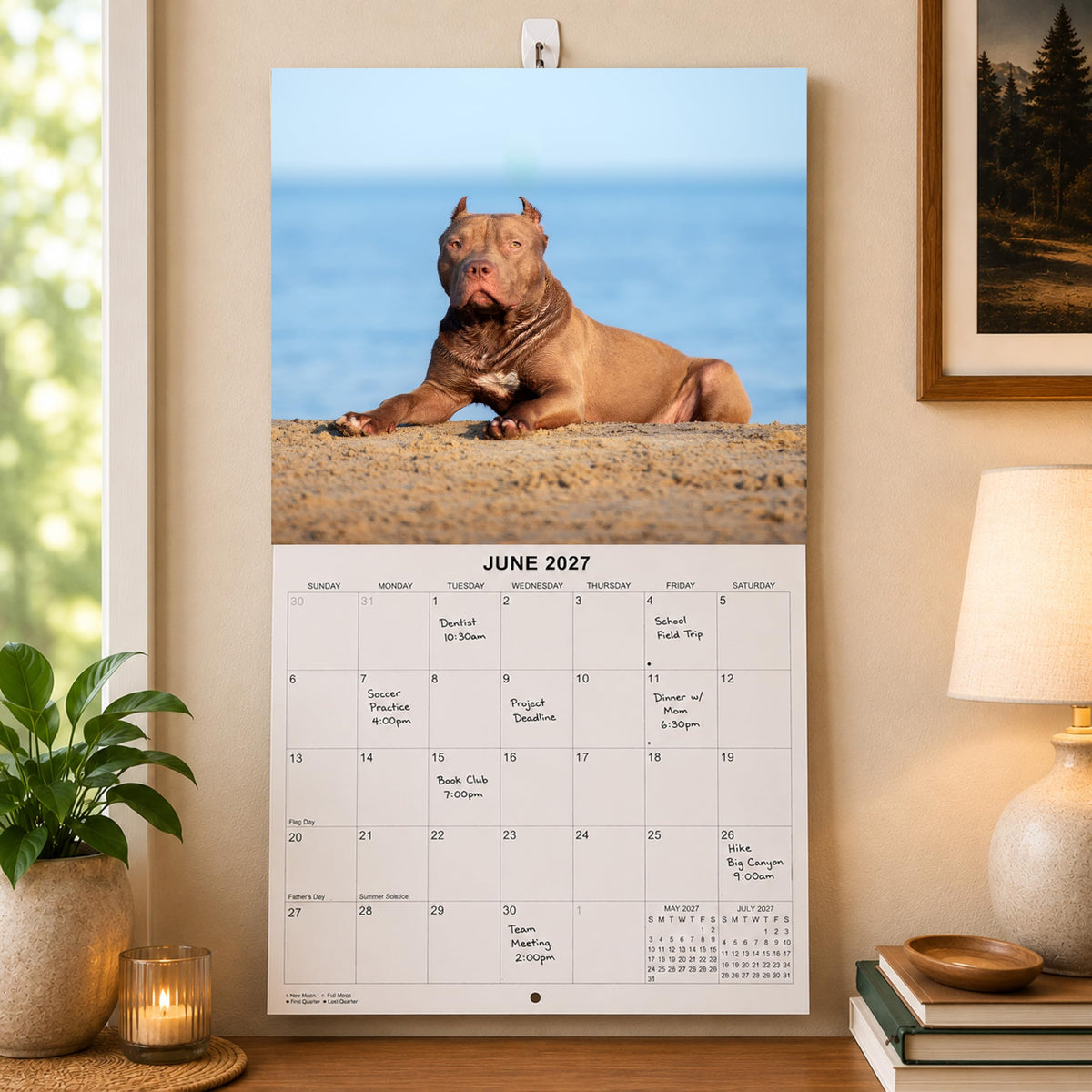 2027 Pit Bulls Monthly Wall Calendar | Pitbull Dog Calendar September 2026 - December 2027