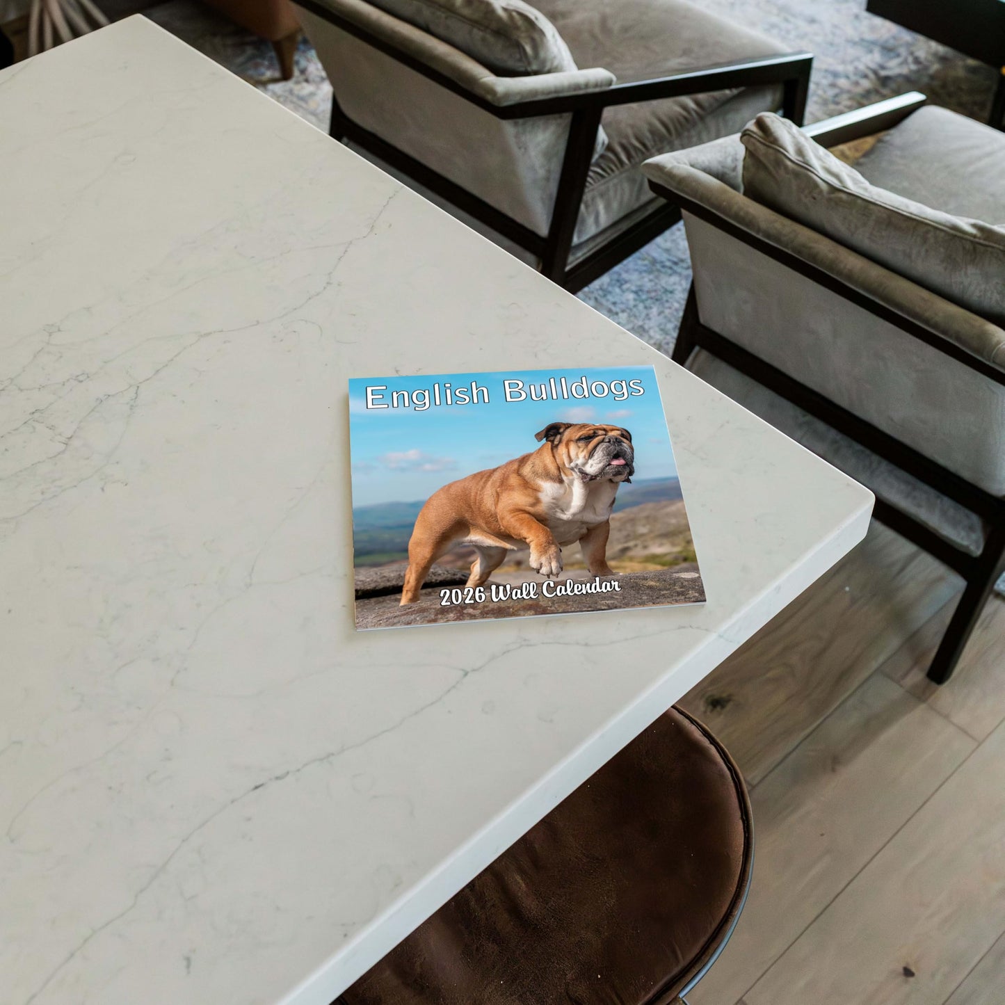 2026 English Bulldogs Monthly Wall Calendar | 12" x 24" | Dog Calendar September 2025 - December 2026