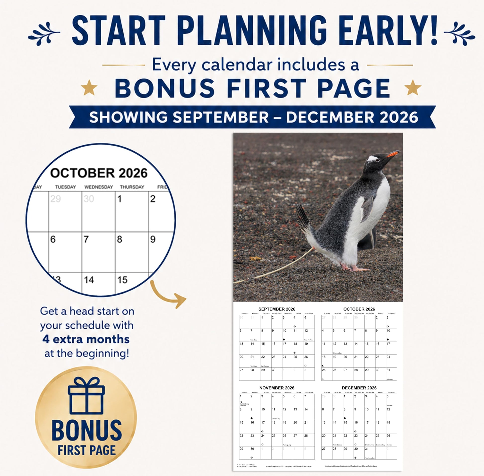 2027 Crapping Creatures Monthly Wall Calendar - Wild Animals Pooping Calendar | 2026 Prank Gift White Elephant or Gag Gift Calendar 2026-2027