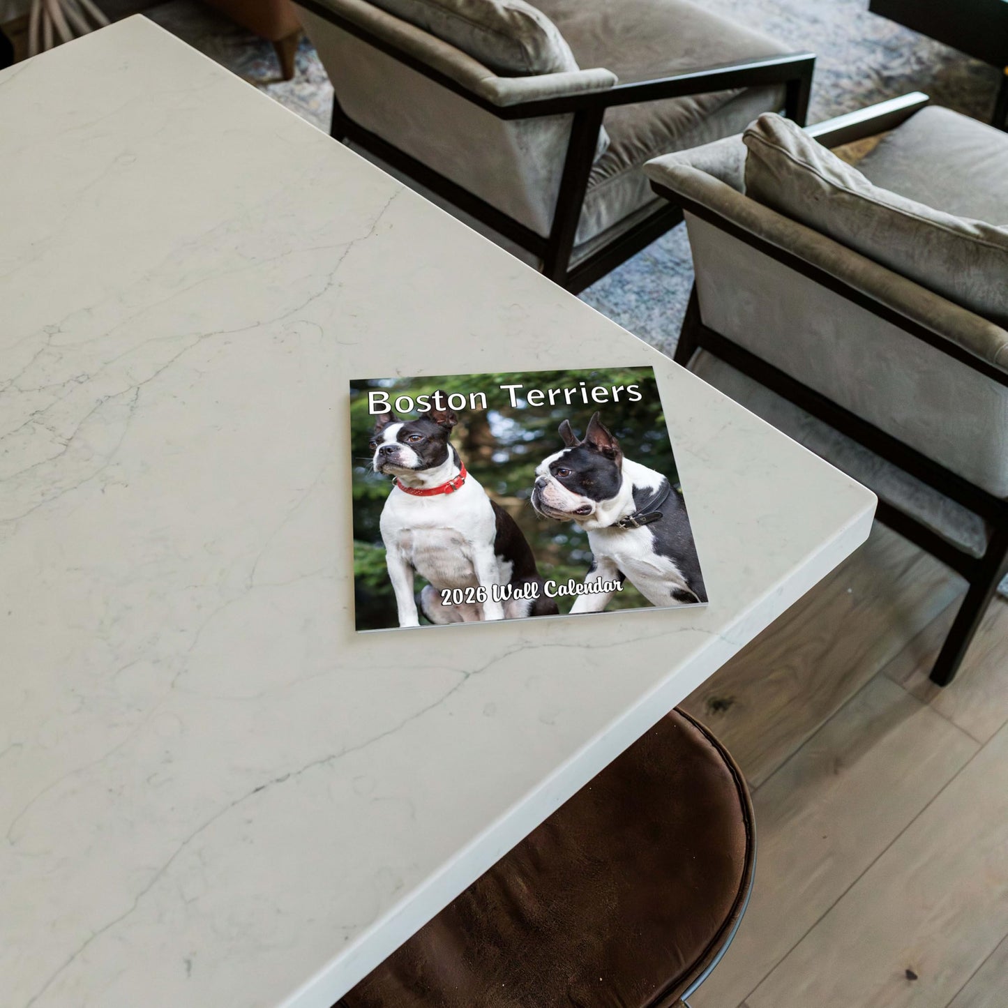 2026 Boston Terriers Monthly Wall Calendar | 12" x 24" | Dogs Calendar September 2025- December 2026