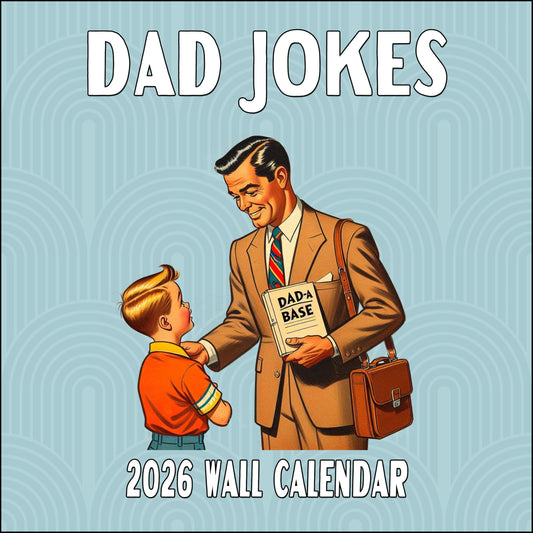 2026 Dad Jokes Monthly Wall Calendar | 12" x 24" | White Elephant or Gag Gift Funny Calendar 2025-2026