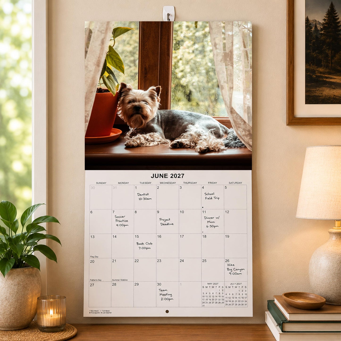 2027 Yorkies Monthly Wall Calendar | Yorkshire Terrier Calendar September 2026 - December 2027