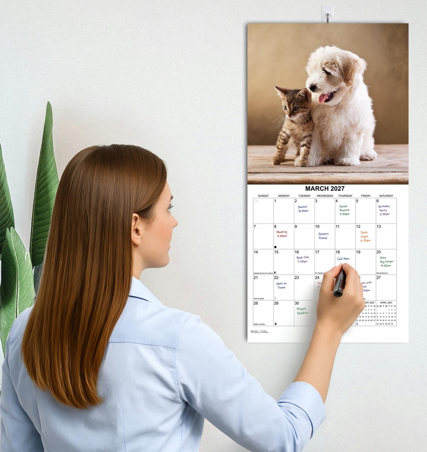 2027 Dog & Cat Friends Monthly Wall Calendar | Cute Animals Calendar 2026-2027