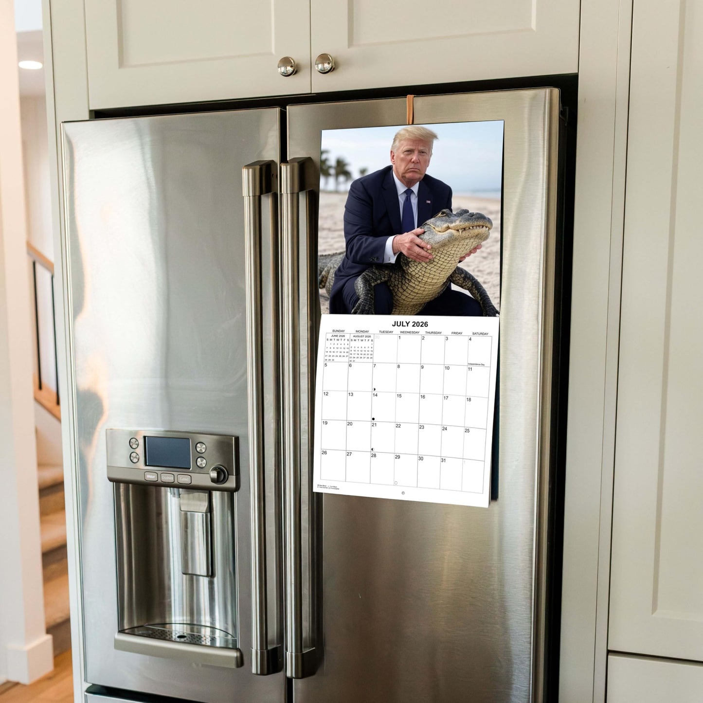 2026 Based Trump Funny Monthly Wall Calendar | 12" x 24" | Prank Gift White Elephant or Gag Gift Calendar 2025-2026