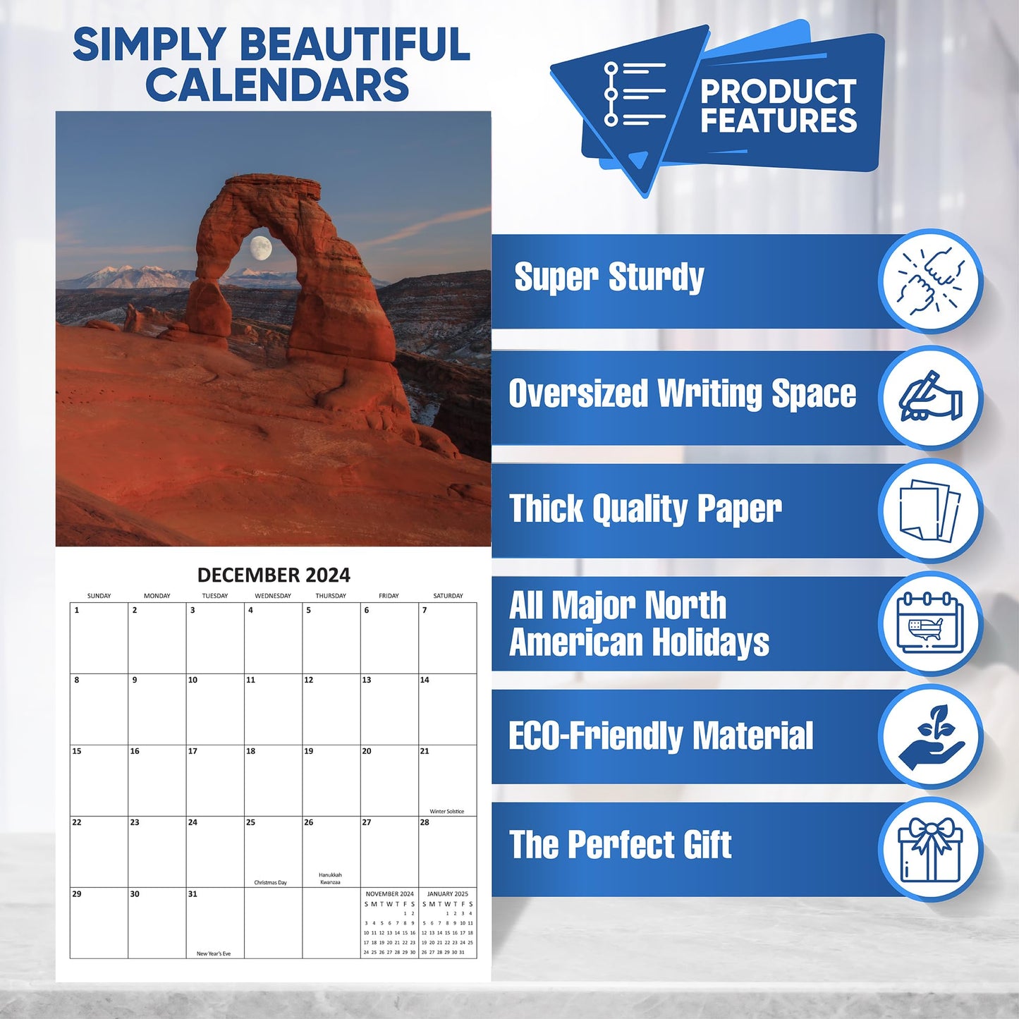 2026 Utah National Parks Monthly Wall Calendar | 12" x 24" | Travel Calendar 2025-2026