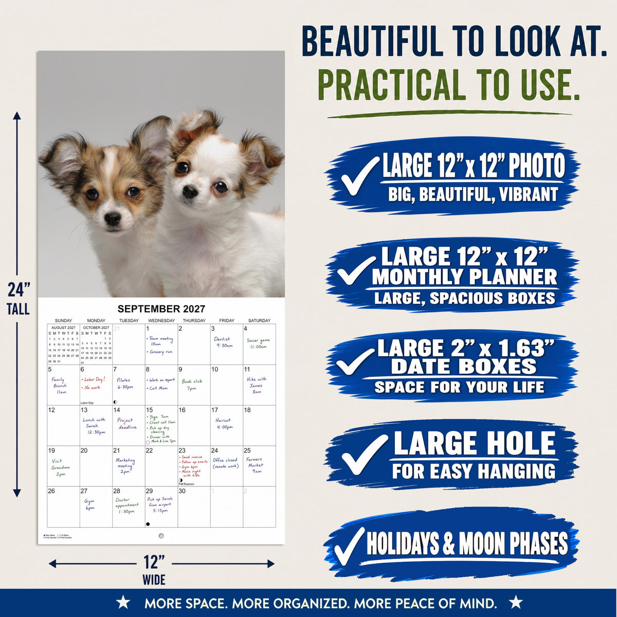 2027 Chihuahuas Monthly Wall Calendar | Cute Dogs Calendar September 2026 - December 2027
