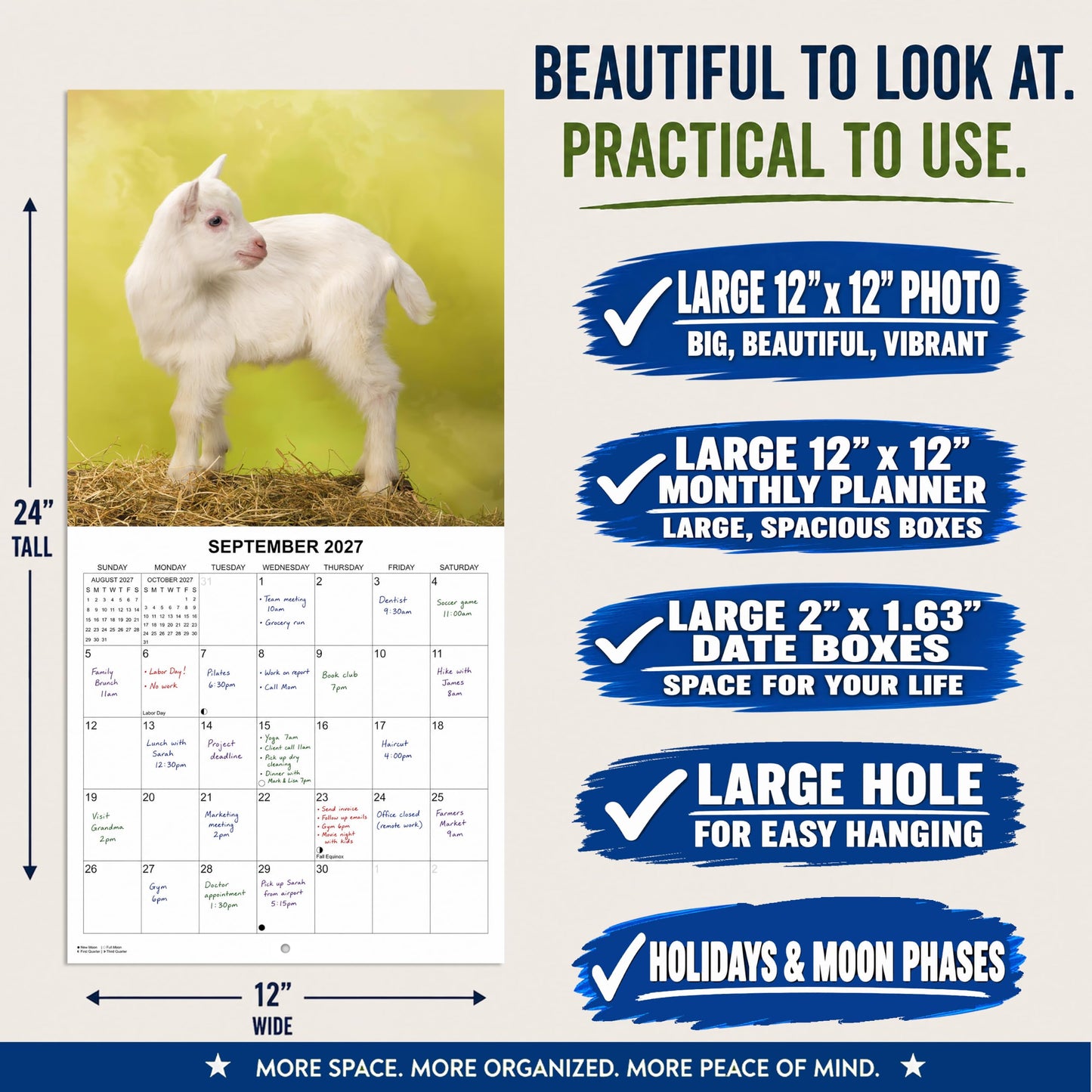 2027 Baby Animals Monthly Wall Calendar | Cute Animals Calendar 2026-2027