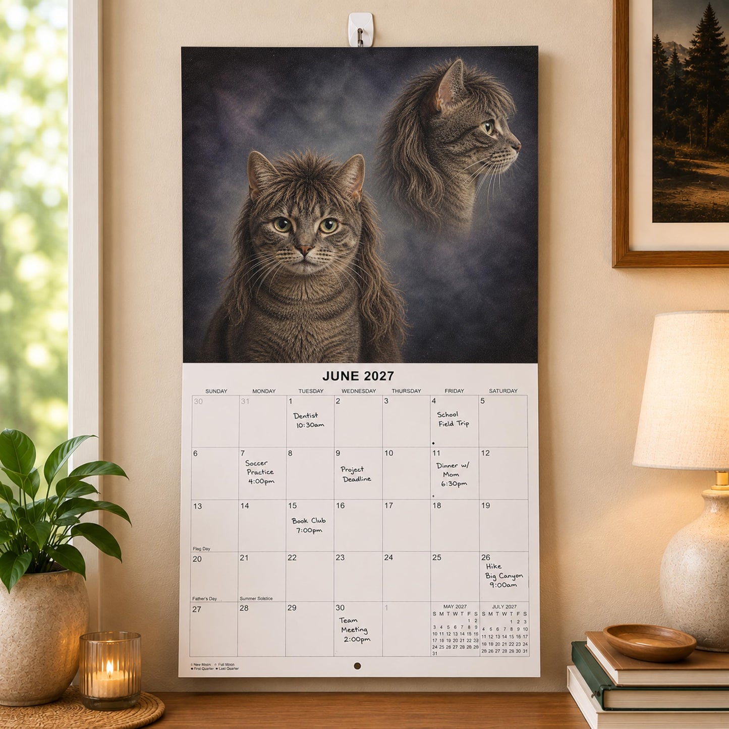 2027 Cats with Mullets White Elephant Monthly Wall Calendar - Funny Gag Gift | Prank Gift Calendar 2026-2027