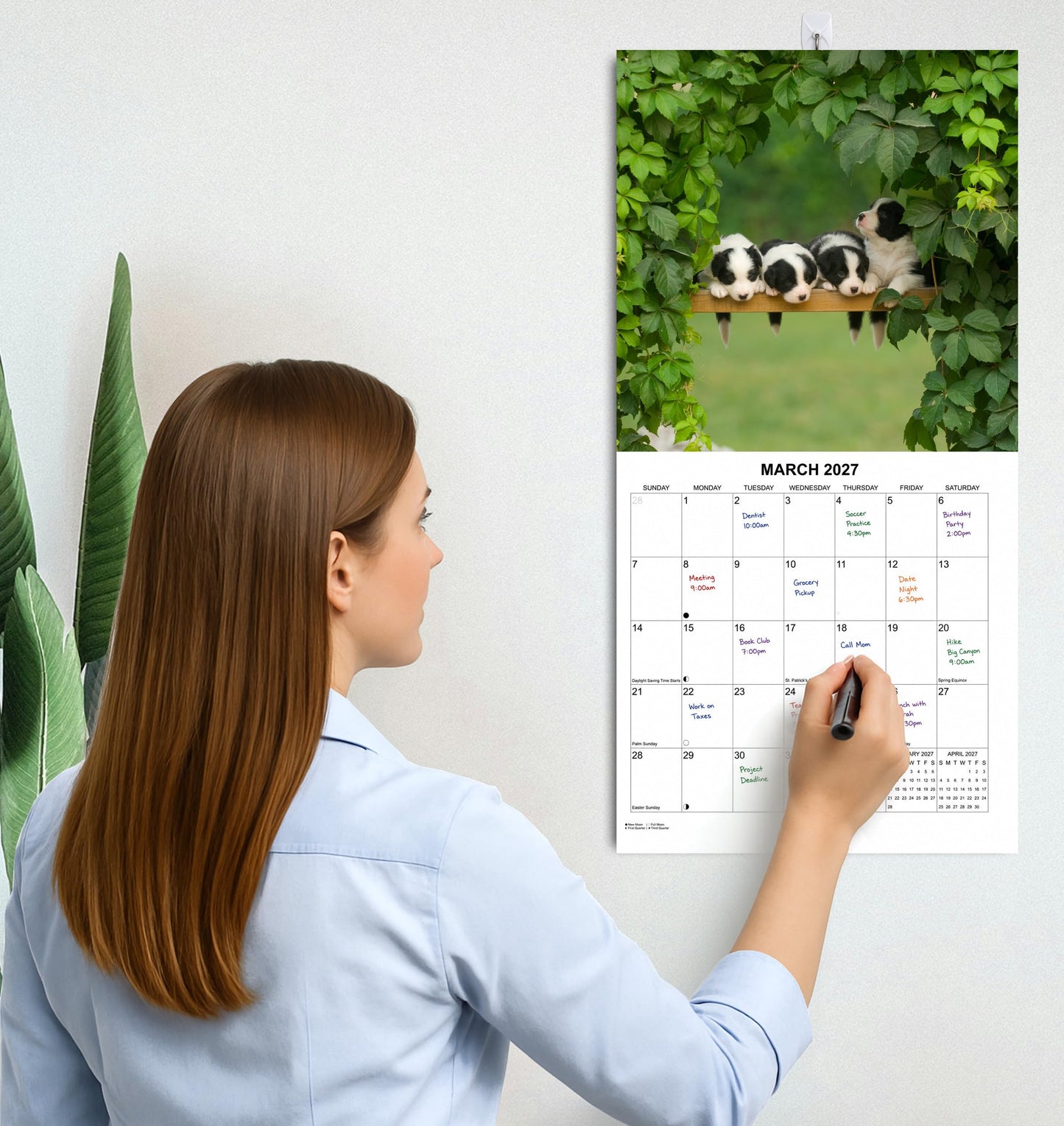 2027 Puppies Monthly Wall Calendar | Cute Dogs Calendar September 2026 - December 2027